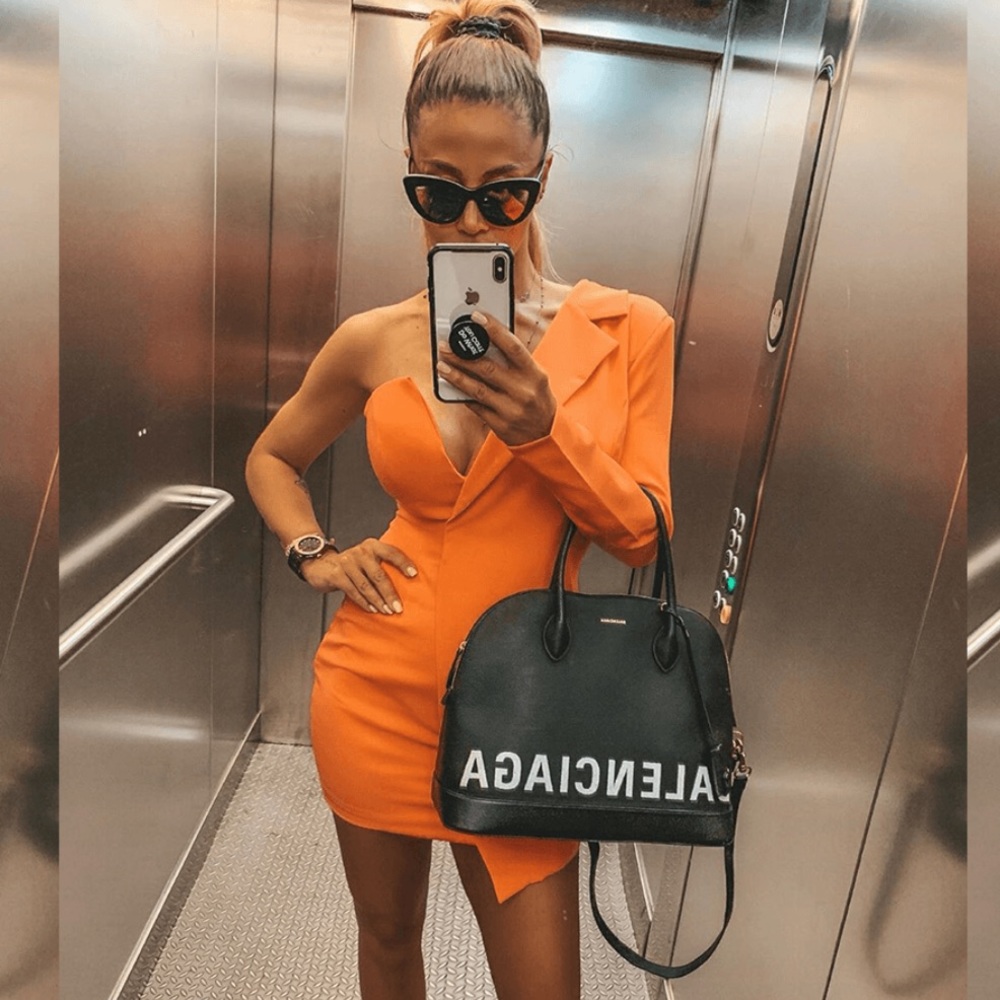 Orange mini dress in style “Jessica”